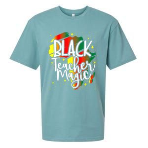 Black Teacher Magic Teacher Black History Month Funny Gift Sueded Cloud Jersey T-Shirt