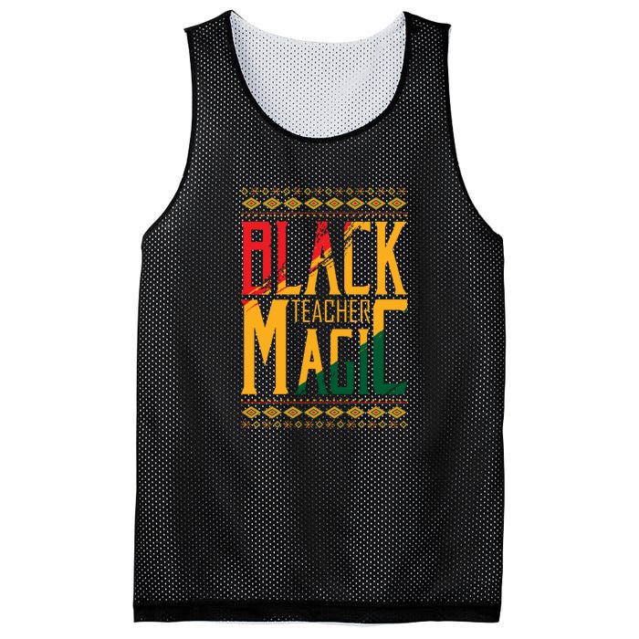 Black Teacher Magic Black History Month Gift Mesh Reversible Basketball Jersey Tank