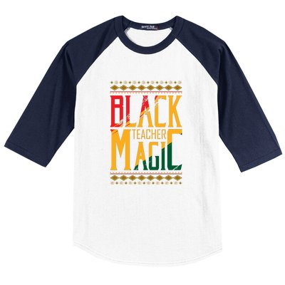 Black Teacher Magic Black History Month Gift Baseball Sleeve Shirt