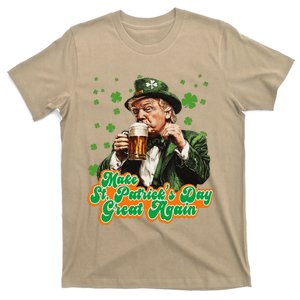 Beer Trump Make St PatrickS Day Great Again Irish Shamrock T-Shirt