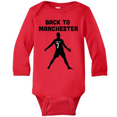 Back To Manchester Ronaldo 7 Baby Long Sleeve Bodysuit