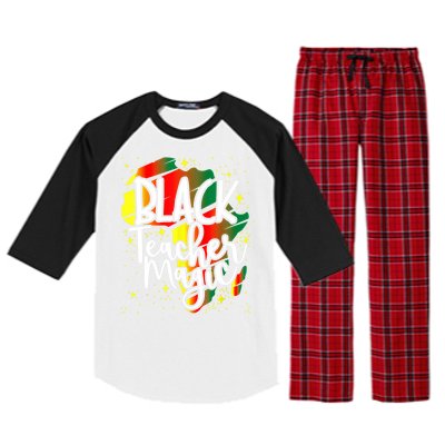 Black Teacher Magic Teacher Black History Month Gift Raglan Sleeve Pajama Set