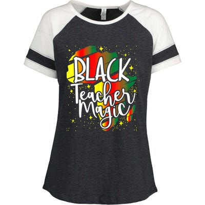 Black Teacher Magic Teacher Black History Month Gift Enza Ladies Jersey Colorblock Tee