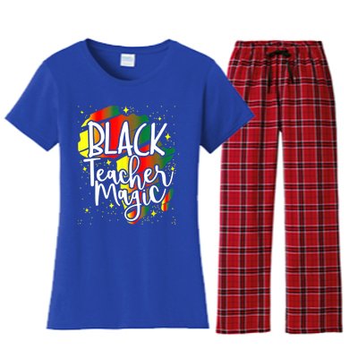 Black Teacher Magic Teacher Black History Month Gift Women's Flannel Pajama Set