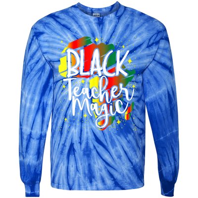 Black Teacher Magic Teacher Black History Month Gift Tie-Dye Long Sleeve Shirt