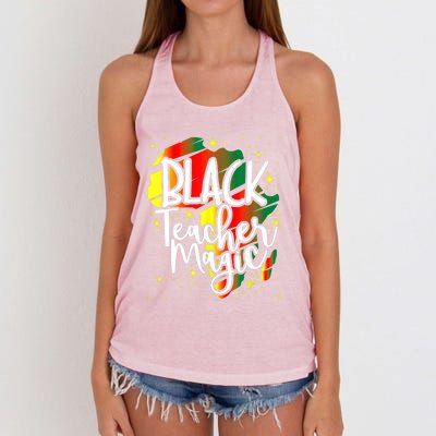 Black Teacher Magic Teacher Black History Month Gift Women's Knotted Racerback Tank