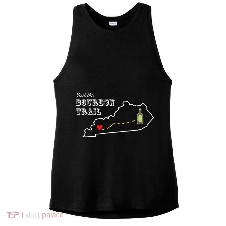 Bourbon Trail Map Kentucky Whiskey Drinking Ladies PosiCharge Tri-Blend Wicking Tank