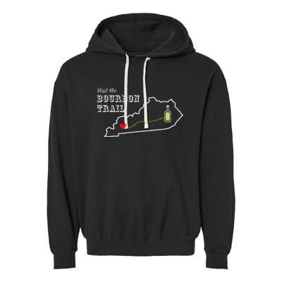 Bourbon Trail Map Kentucky Whiskey Drinking Garment-Dyed Fleece Hoodie