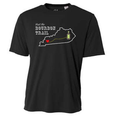 Bourbon Trail Map Kentucky Whiskey Drinking Cooling Performance Crew T-Shirt