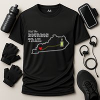 Bourbon Trail Map Kentucky Whiskey Drinking Cooling Performance Crew T-Shirt