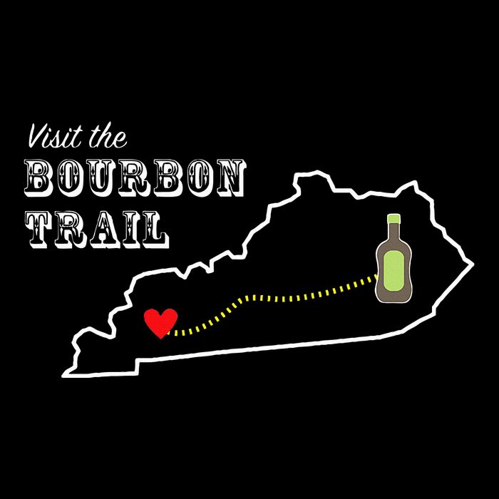 Bourbon Trail Map Kentucky Whiskey Drinking Cooling Performance Crew T-Shirt