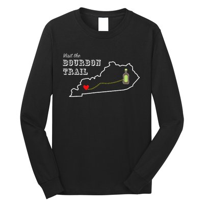 Bourbon Trail Map Kentucky Whiskey Drinking Long Sleeve Shirt