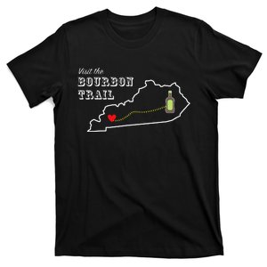 Bourbon Trail Map Kentucky Whiskey Drinking T-Shirt