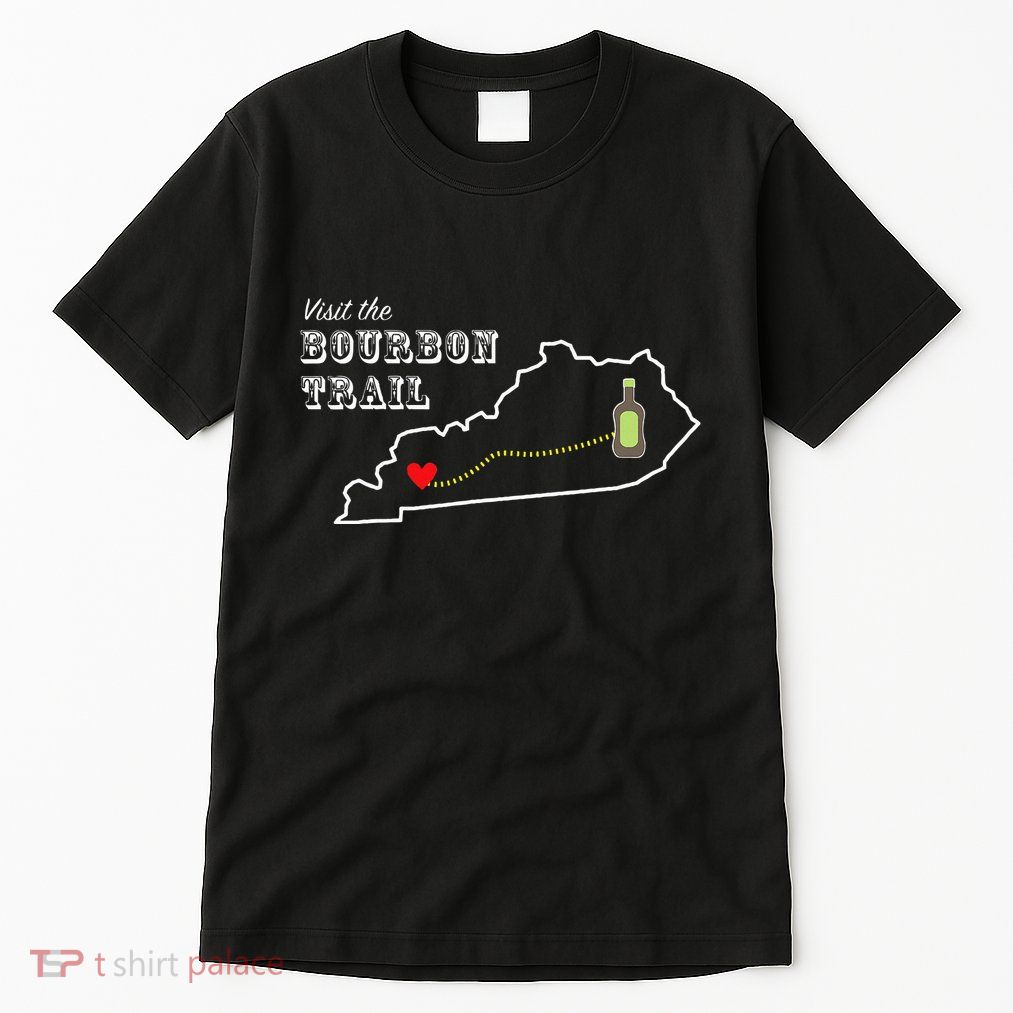 Bourbon Trail Map Kentucky Whiskey Drinking Tall T-Shirt