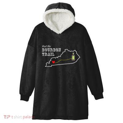 Bourbon Trail Map Kentucky Whiskey Drinking Hooded Wearable Blanket