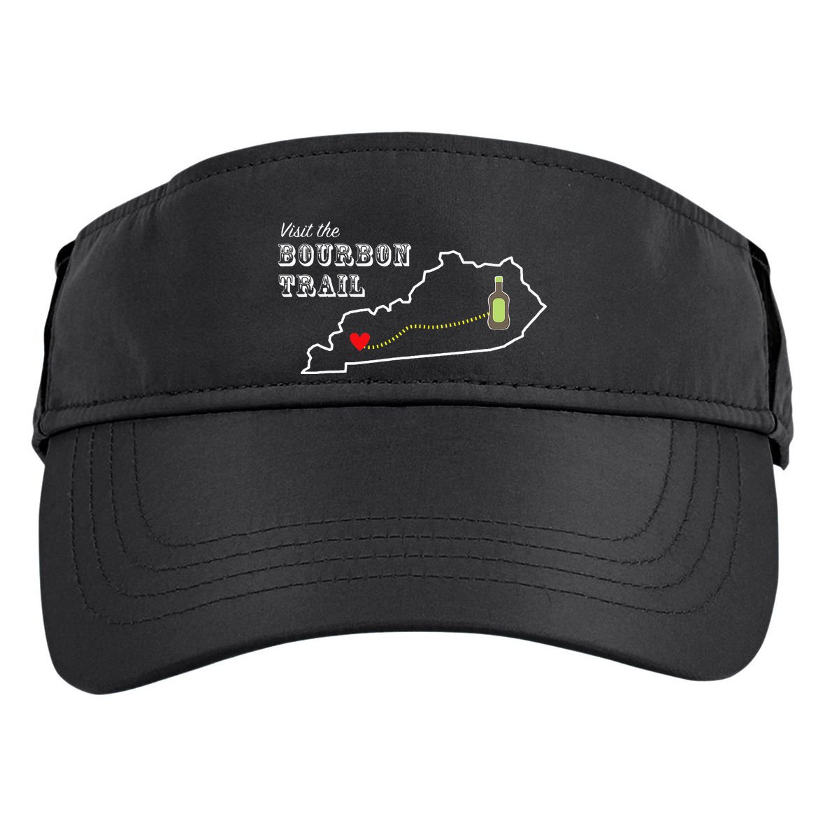 Bourbon Trail Map Kentucky Whiskey Drinking Adult Drive Performance Visor