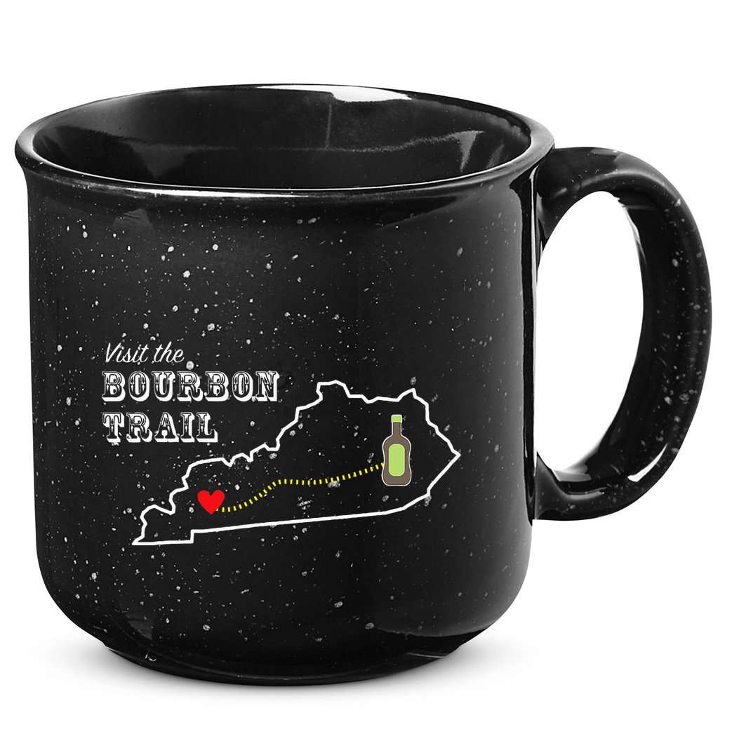 Bourbon Trail Map Kentucky Whiskey Drinking 15oz Campfire Ceramic Mug