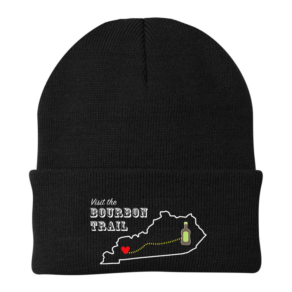Bourbon Trail Map Kentucky Whiskey Drinking Beanie