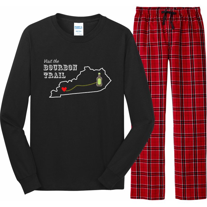 Bourbon Trail Map Kentucky Whiskey Drinking Long Sleeve Pajama Set