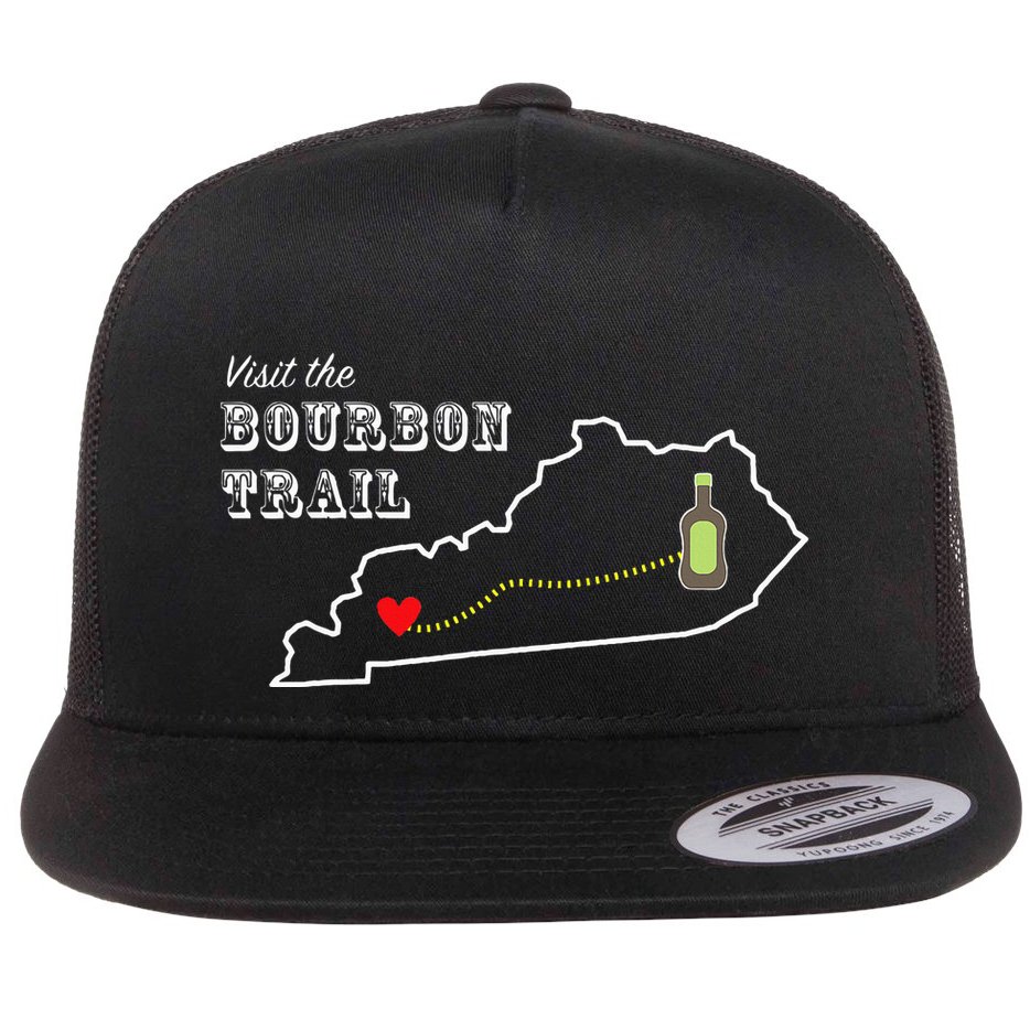 Bourbon Trail Map Kentucky Whiskey Drinking Flat Bill Trucker Hat