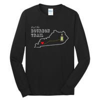 Bourbon Trail Map Kentucky Whiskey Drinking Tall Long Sleeve T-Shirt