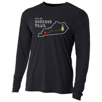 Bourbon Trail Map Kentucky Whiskey Drinking Cooling Performance Long Sleeve Crew