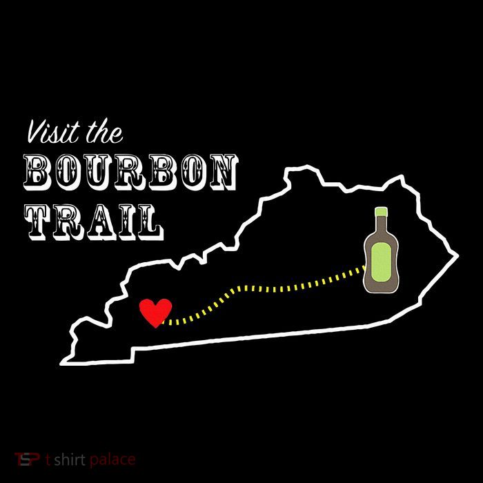 Bourbon Trail Map Kentucky Whiskey Drinking Premium T-Shirt