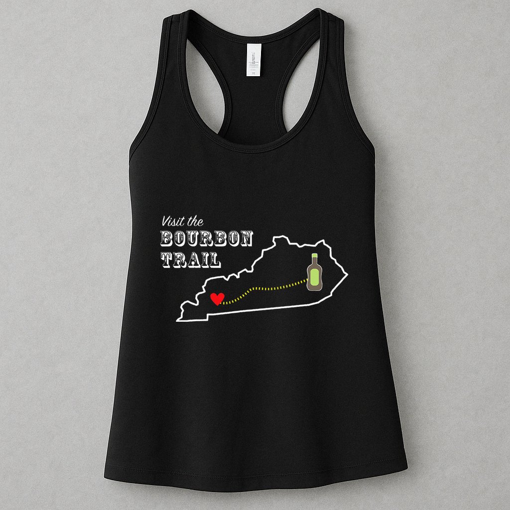 Bourbon Trail Map Kentucky Whiskey Drinking Womens Tank Top