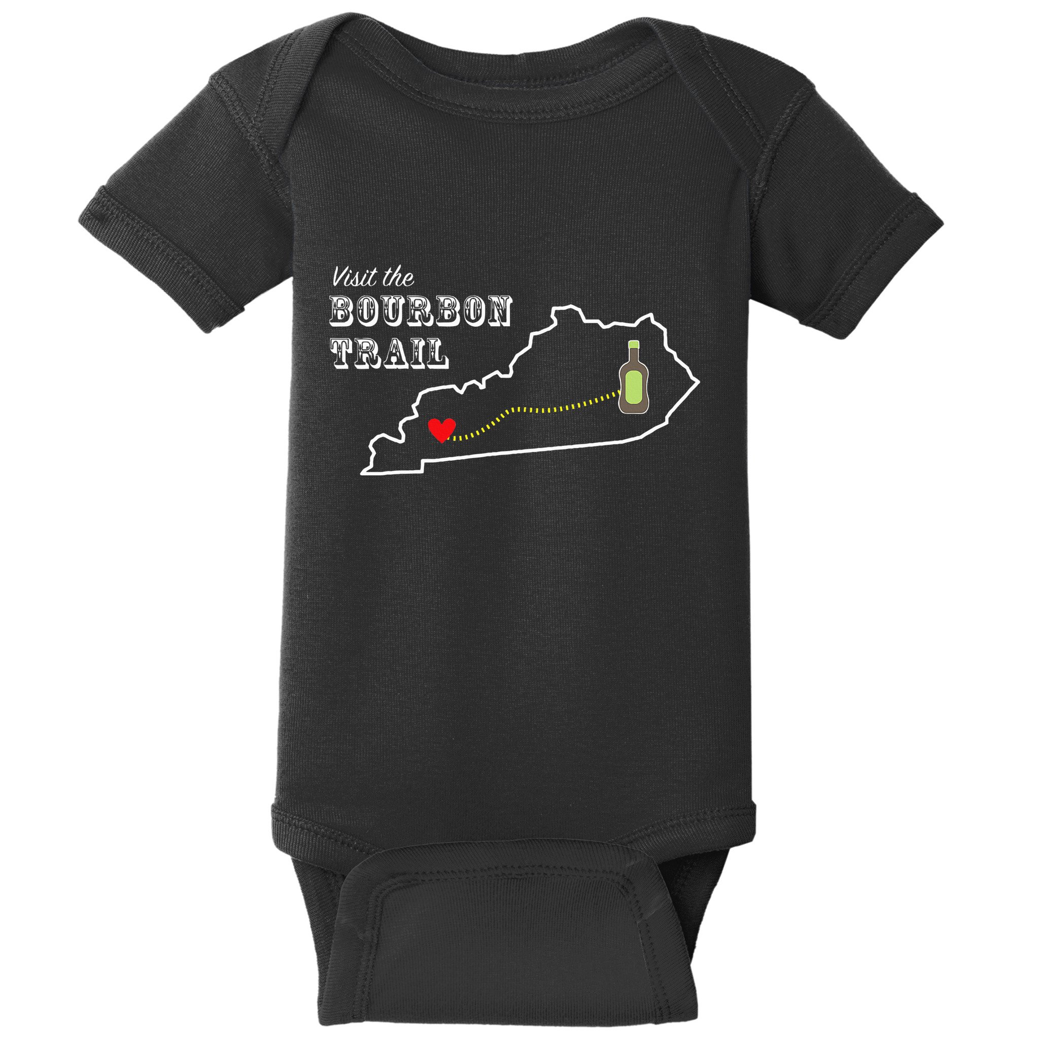 Bourbon Trail Map Kentucky Whiskey Drinking Baby Bodysuit