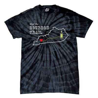 Bourbon Trail Map Kentucky Whiskey Drinking Tie-Dye T-Shirt