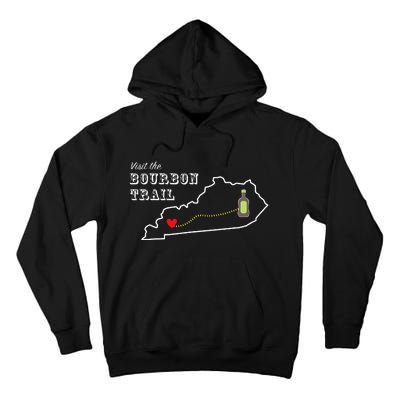 Bourbon Trail Map Kentucky Whiskey Drinking Tall Hoodie