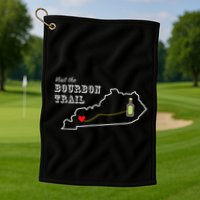 Bourbon Trail Map Kentucky Whiskey Drinking Golf Towel