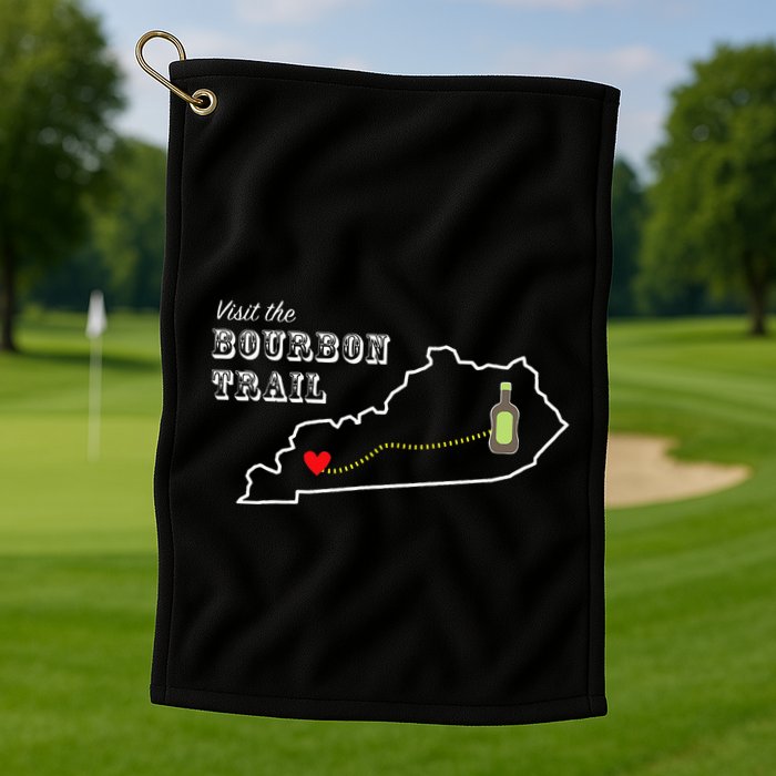 Bourbon Trail Map Kentucky Whiskey Drinking Golf Towel