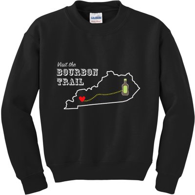 Bourbon Trail Map Kentucky Whiskey Drinking Kids Sweatshirt