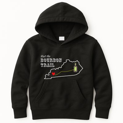 Bourbon Trail Map Kentucky Whiskey Drinking Kids Hoodie