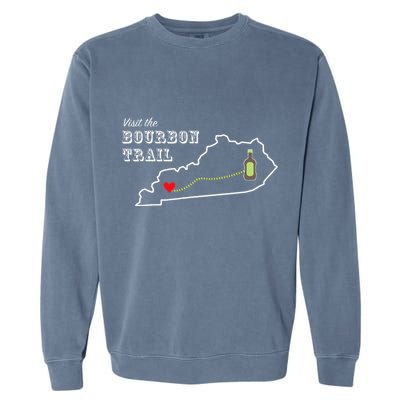 Bourbon Trail Map Kentucky Whiskey Drinking Garment-Dyed Sweatshirt
