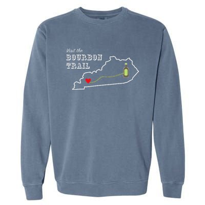 Bourbon Trail Map Kentucky Whiskey Drinking Garment-Dyed Sweatshirt