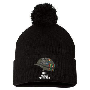 Born To Math Full Metal Spectrum Pom Pom 12in Knit Beanie