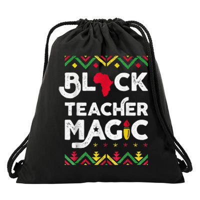 Black Teacher Magic Teacher Black History Month Drawstring Bag