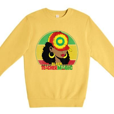 Black Teacher Magic Black History Month Teacher Juneteenth Premium Crewneck Sweatshirt