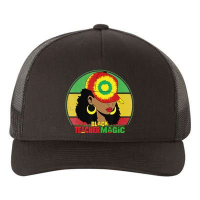 Black Teacher Magic Black History Month Teacher Juneteenth Yupoong Adult 5-Panel Trucker Hat