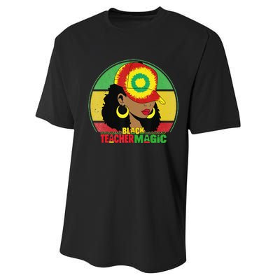 Black Teacher Magic Black History Month Teacher Juneteenth Performance Sprint T-Shirt