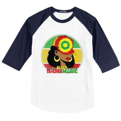 Black Teacher Magic Black History Month Teacher Juneteenth Baseball Sleeve Shirt