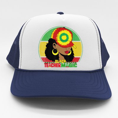 Black Teacher Magic Black History Month Teacher Juneteenth Trucker Hat