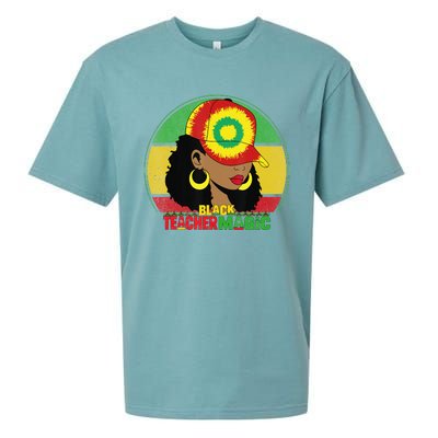 Black Teacher Magic Black History Month Teacher Juneteenth Sueded Cloud Jersey T-Shirt