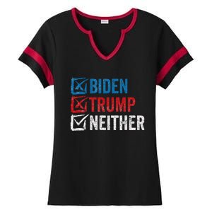 Biden Trump Neither Funny Political Election 2024 Ladies Halftime Notch Neck Tee