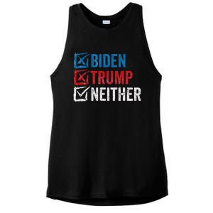 Biden Trump Neither Funny Political Election 2024 Ladies PosiCharge Tri-Blend Wicking Tank