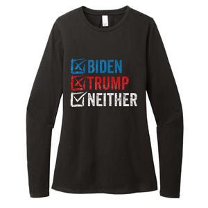 Biden Trump Neither Funny Political Election 2024 Womens CVC Long Sleeve Shirt