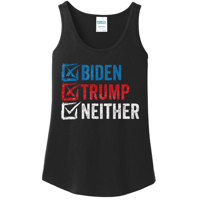 Biden Trump Neither Funny Political Election 2024 Ladies Essential Tank