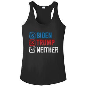 Biden Trump Neither Funny Political Election 2024 Ladies PosiCharge Competitor Racerback Tank